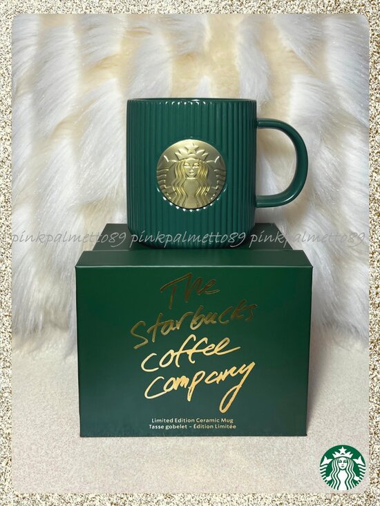 Starbucks Other - ☕ NIB/NWT 2025 Starbucks Ltd. Green Ribbed w/ Siren Signet 14oz Ceramic Mug